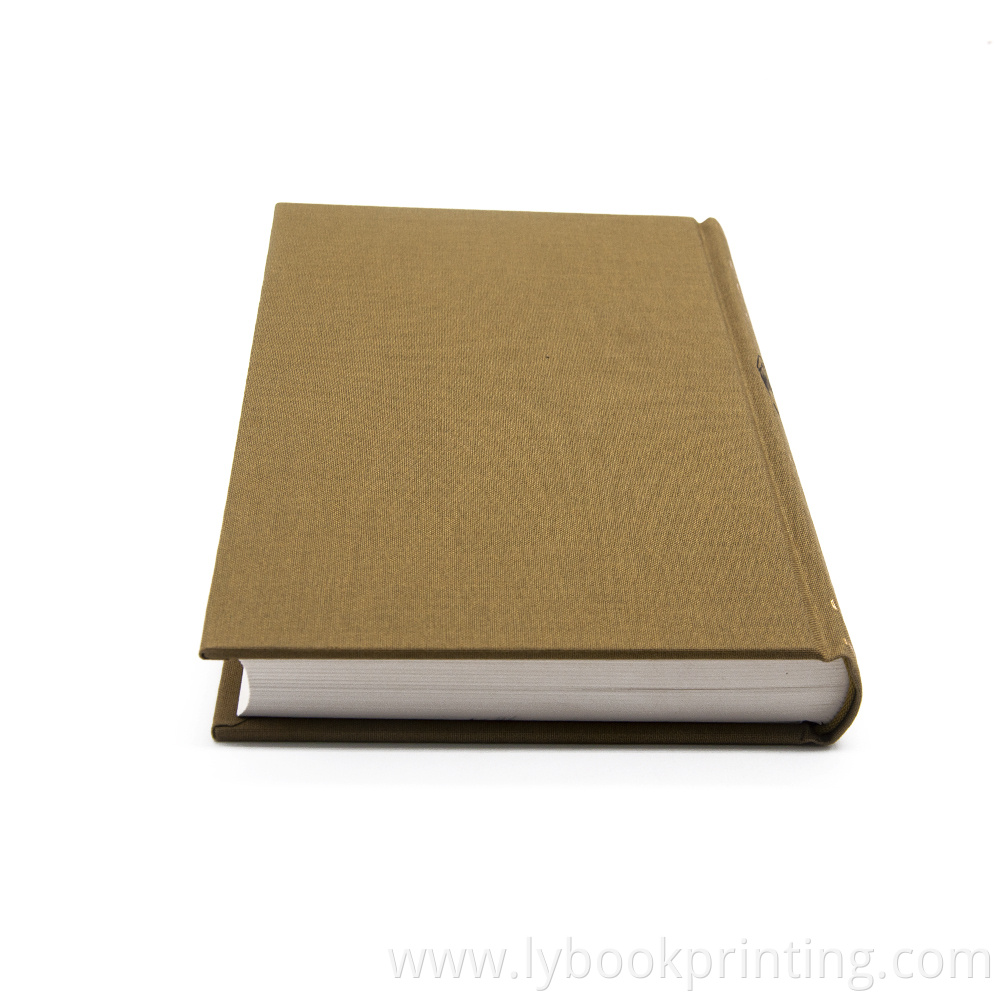 custom hardcover deboss logo silk screen cloth cover book printing